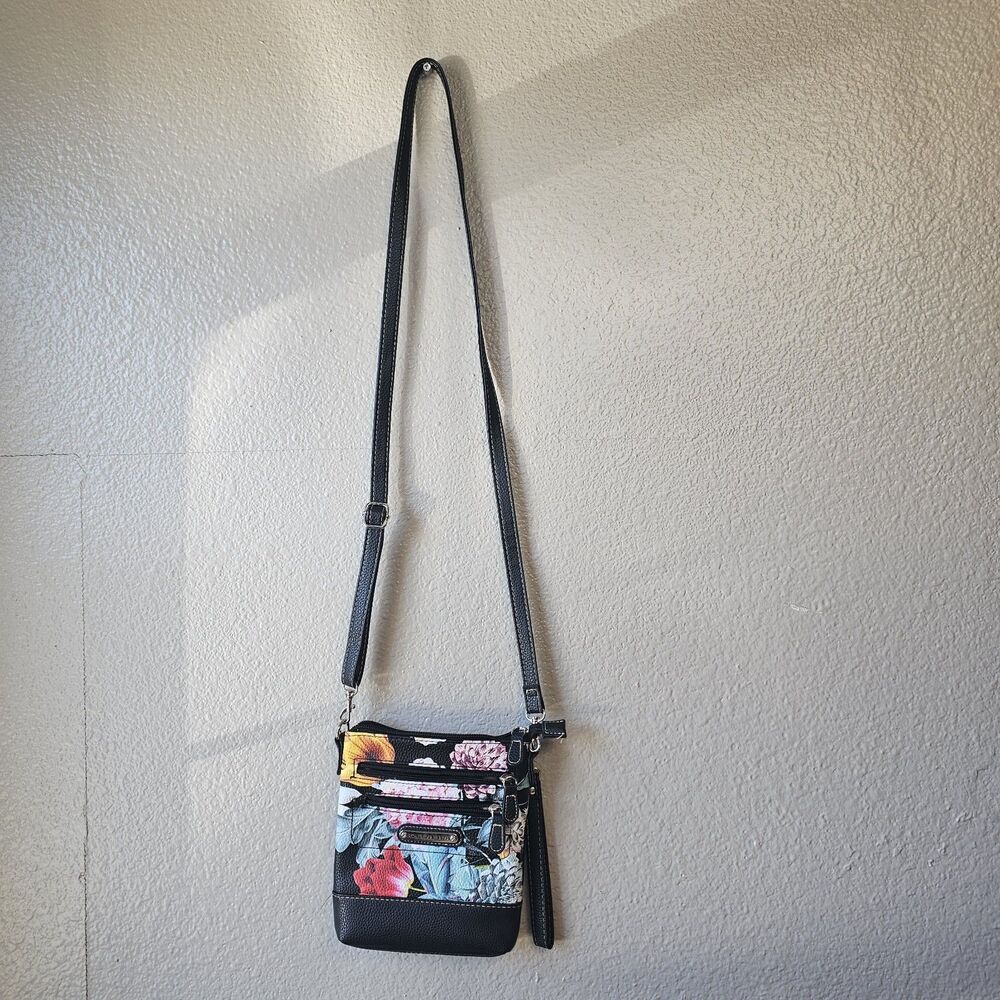 Stone Mountain USA Boho Floral Crossbody Bag Multi Pocket Small Organizer Purse